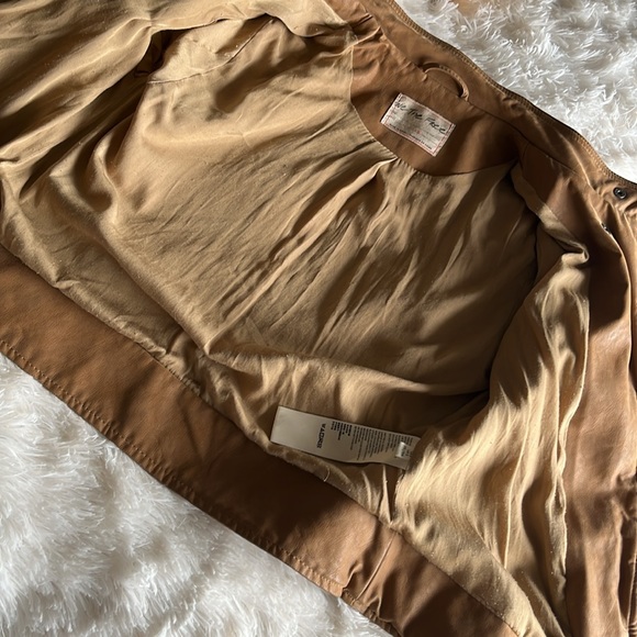 Free People Fenix Vegan Leather Brown Moto Jacket Size Small - Picture 11 of 16